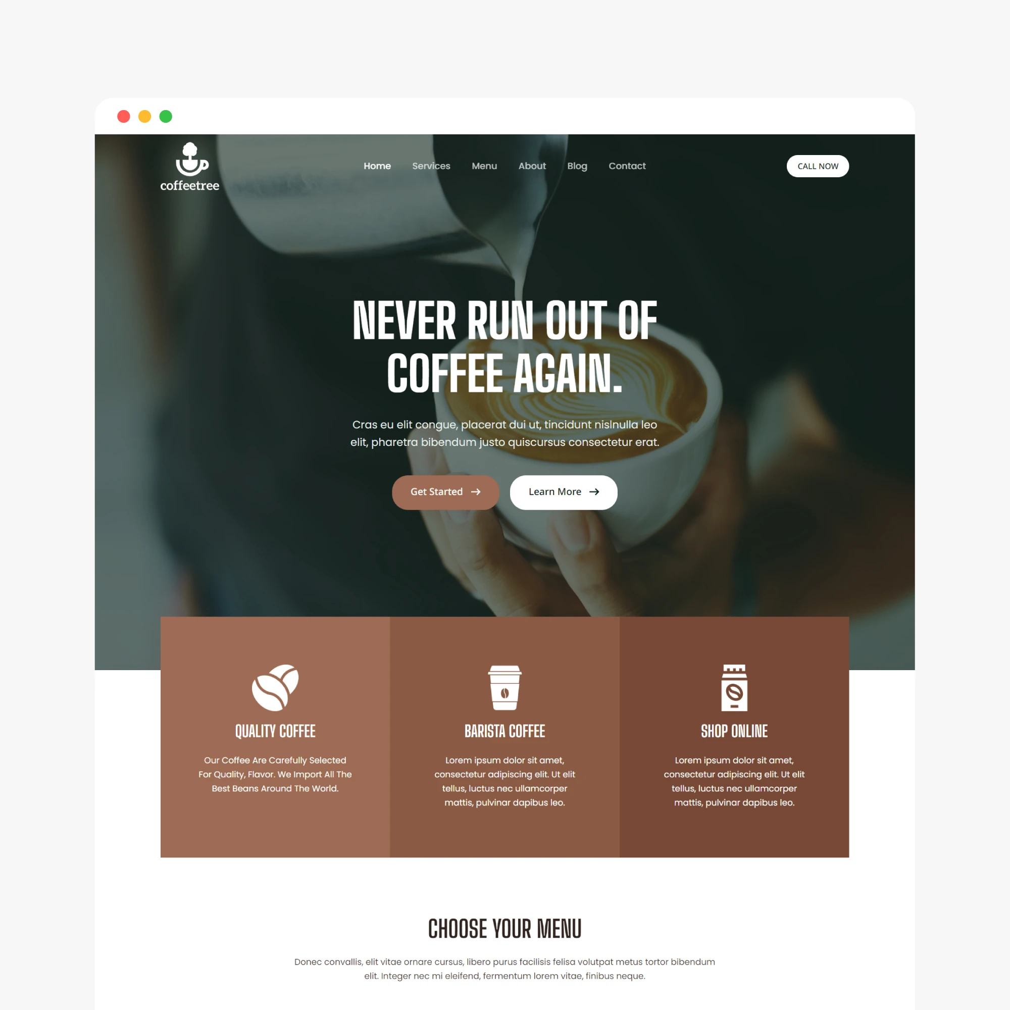 CoffeeTree Website Mockup