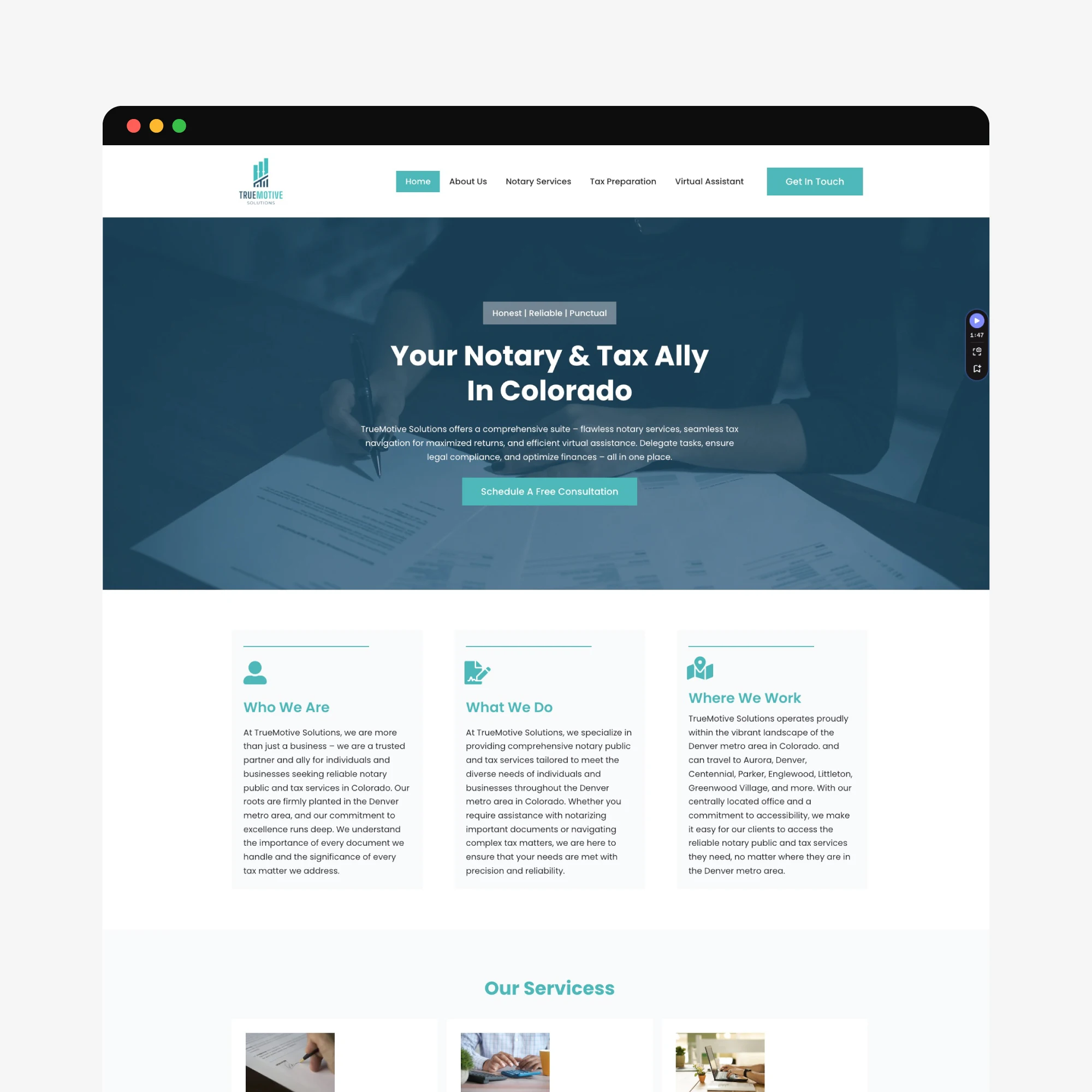 TMS Website Mockup